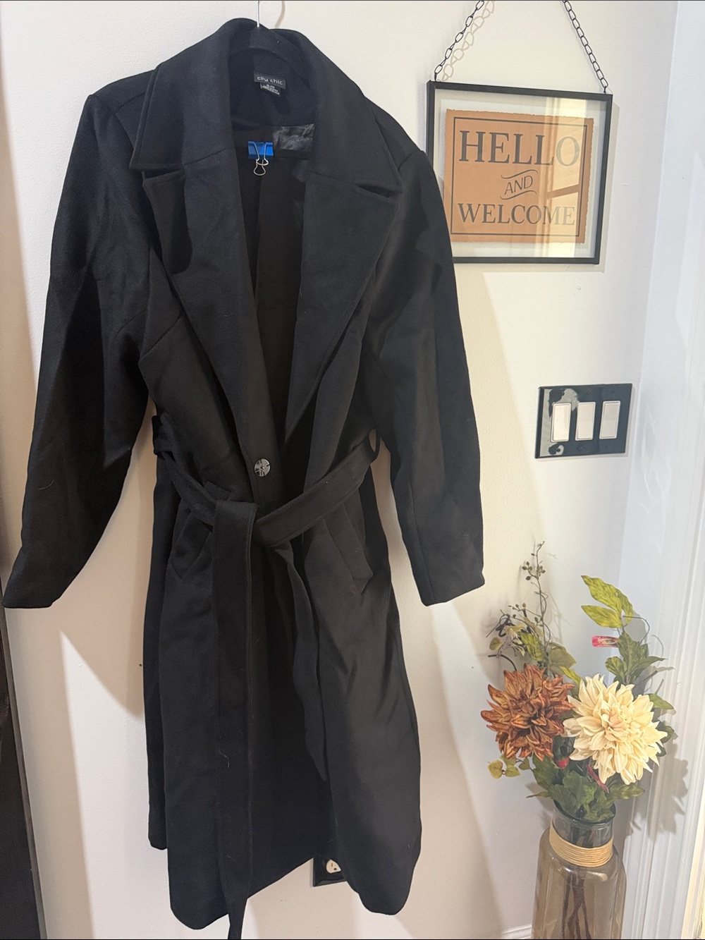 City Chic Black Belted Trench Coat